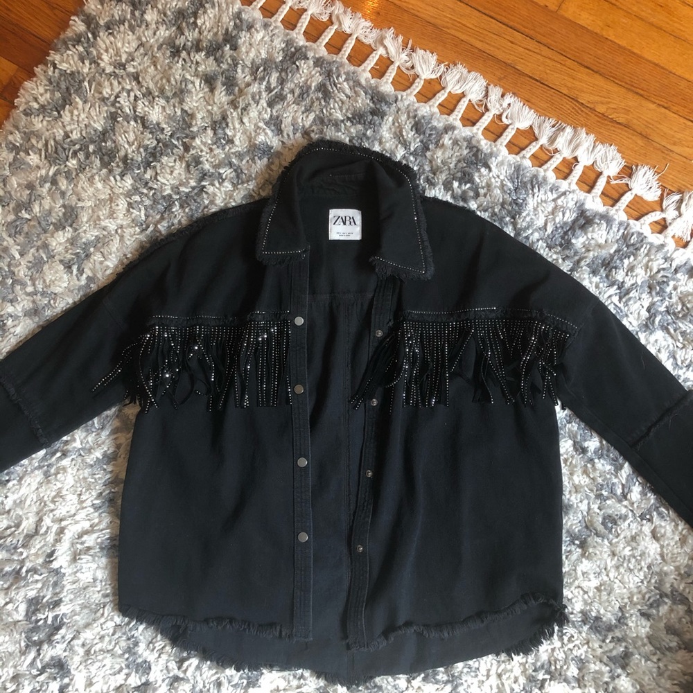 Zara black bejeweled jacket